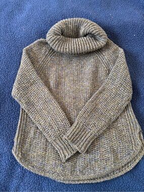 Prana Olive Marled Cowl Neck Sweater